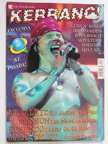 Gusanobass Revista Kerrang N 88 Guns N Roses Axl Rock In Rio