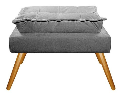 Sillón Gran Opalla, silla con patas abullonadas, palillo de dientes, gamuza gris