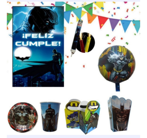 Batman Paquete De Fiesta Cumpleaños 40 Niños 