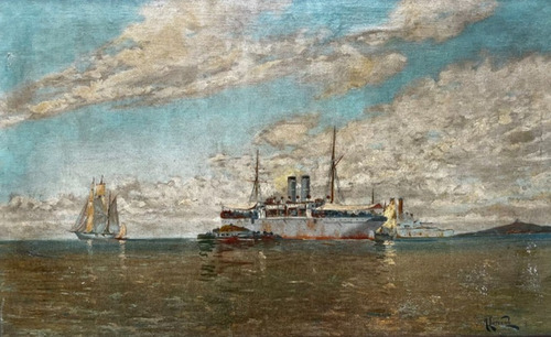 Manuel Larravide - Bahía De Montevideo -  Lámina 45x30 Cm.