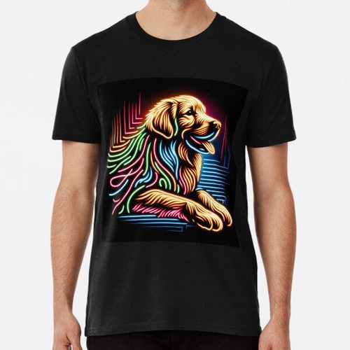 Remera Neon Golden Retriever Algodon Premium