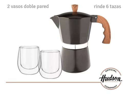 Cafetera Hudson Aluminio Esmaltado Blanco Tipo Italiana Inducción 6 Tazas -  Café Martínez