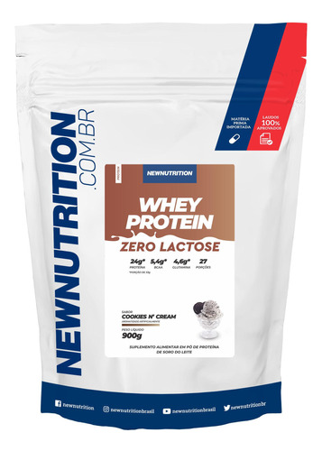 Whey Protein Zero Lactose Cookies N' Cream 900g Newnutrition