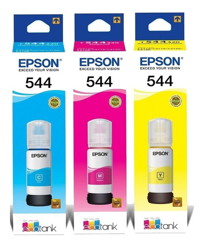 Combo X 3 Colores Tinta Epson T544 544 L3110 L3150 L5190