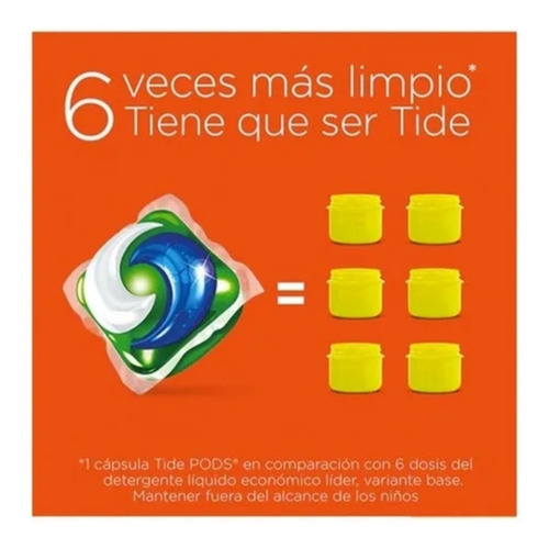 Detergente De Ropa Tide 3 En 1 Pods 16 Cápsulas.
