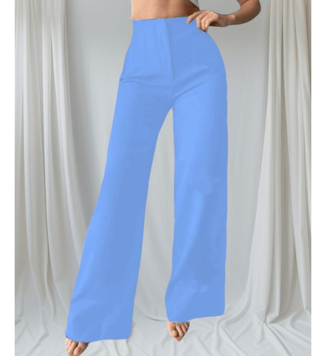 Pantalón Con Pinzas Acampanado Ancho De Vestir Para Mujer