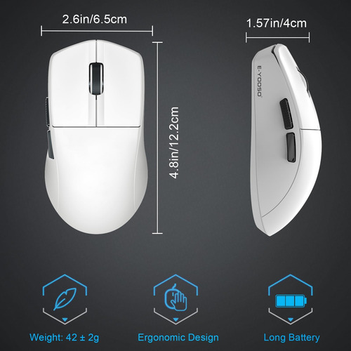 Mouse De Juego Liviano E-yooso, Mouse De Deportes 49g, De 5