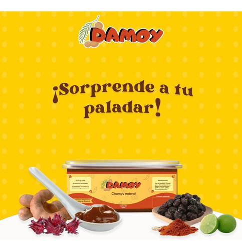 Chamoy natural Damoy endulzado con azúcar morena sin gluten en plástico 250 g