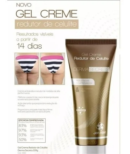 Creme Redutor De Celulite Derma Secrets Jan Rose