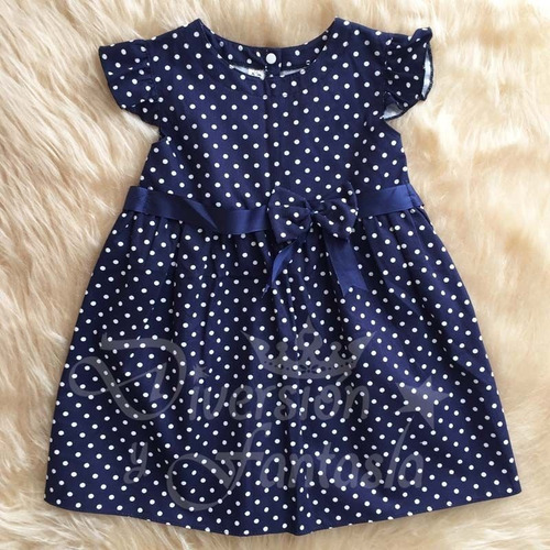 Imagen 2 de 2 de Vestido Bebe Fiesta Bautismo Primavera/verano Lunares