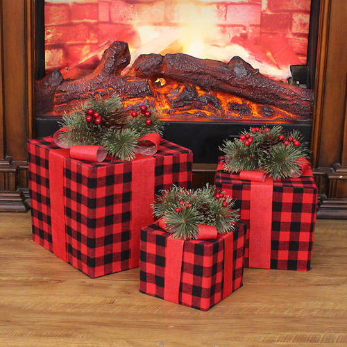 3pcs Nueva Navidad Caja De Regalo Led De Tres Piezas Set Y