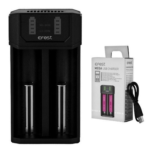 Imagen 9 de 10 de Cargador Efest Mega Usb 21700 + Fenix 5000mah X2 Unidades