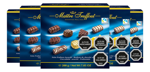 Pack 5 Chocolate Bombón Blue Maitre Truffout 200g
