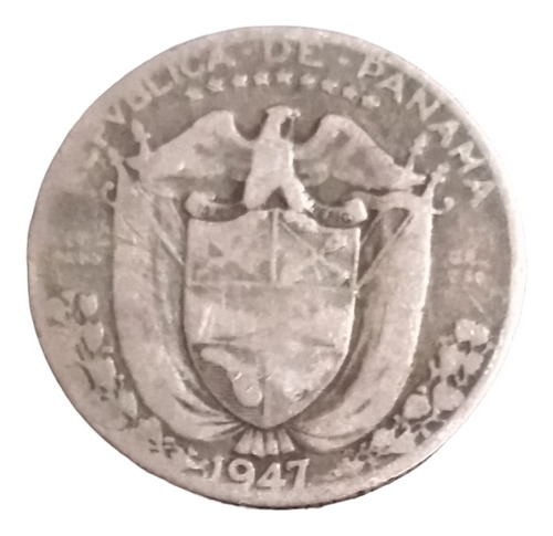 Moneda Panamá Año 1947plata Ley 900 1/10 Balboa Envio $57