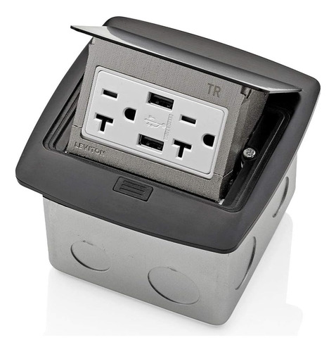 Enchufe Inteligente Marca Leviton 2 Tomas/2 Usb/negro