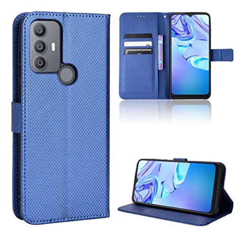 Funda Para Tcl 30se/306/305 Flip Cover Cuero Azulino