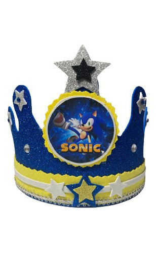 Corona De Sonic Para Festejado Y Cumpleaños Fiestas