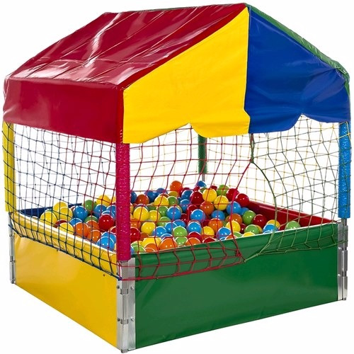 Kit Piscina Bolinhas 1x1 M + Escorregador Infantil 3 Degraus