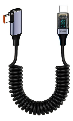 Cable De Datos De Resorte Usb C A Tipo C, Cables De Carga De