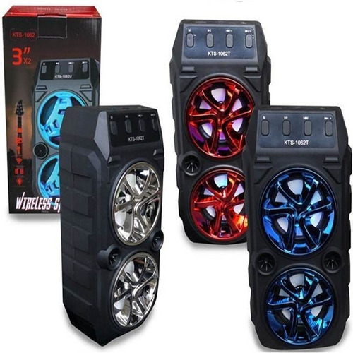 Corneta Speaker Altavoz Bluetooth Usb Sd Radio Portatil Led