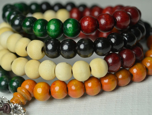 Vv8oo Pulsera De Cuentas De Madera Collar De Cuentas De Orac