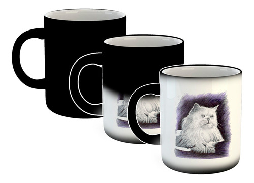 Taza Magica Gato Angora Pintura Arte