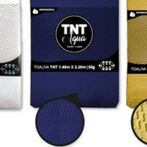 Kit Toalha Tnt Retangular Aqua Festa 1,4m X 2,2m - 3 Peças Cor Azul Geométrico