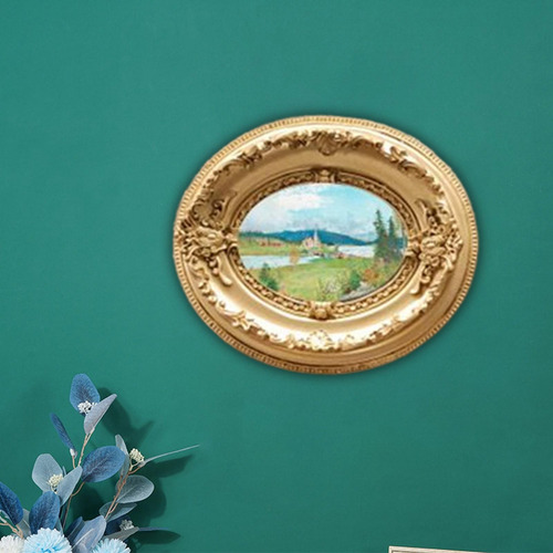 Marco De Fotos En Relieve Pantalla De Mesa De Oval
