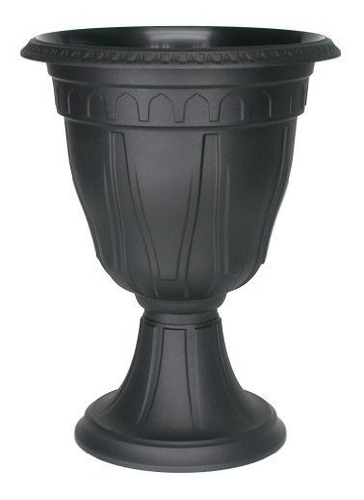 Dcn Plástico 1420bk Alto Azura Urna Planter, Negro.