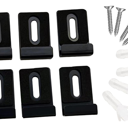 6x Clips De Espejo De Metal Con Tornillos Para Exhibiciones