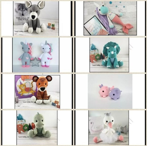 Pack 80 Patrones Animales Amigurumis Muñecos Crochet Ingles
