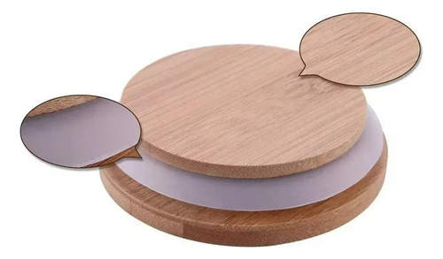X6 Frascos Vidrio Hermético Contenedor Tapa Bambu 750ml Taper Alacena 18cm X 10cm Color Transparente