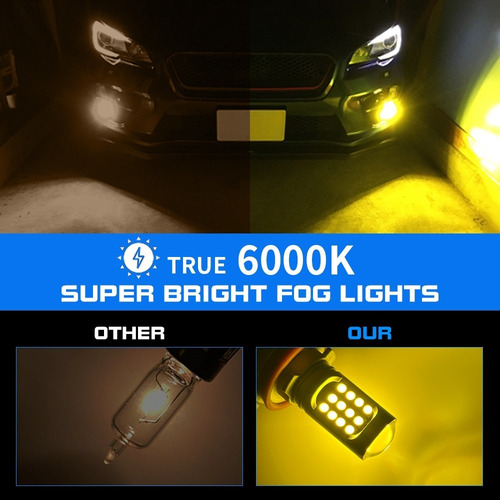 Kit De Faros Antiniebla Led H11 6000k Bicolor Amarillo