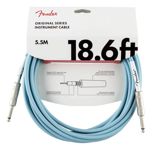 Cable Plug De 1 Jack Macho A 1 Jack Macho Fender 0990520003 Azul De 5.5m