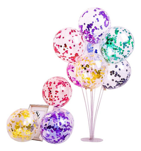 50 Globos Transparentes Con Confeti 12 Latex Colores Decorar