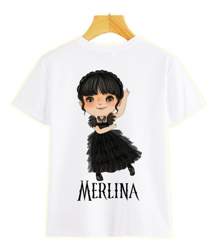Camisetas De Merlina Para Niñas - Sublimada  Piel De Durazno