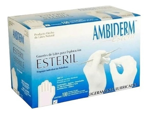 Guantes De Latex Ambiderm Esteril, 50 Pares