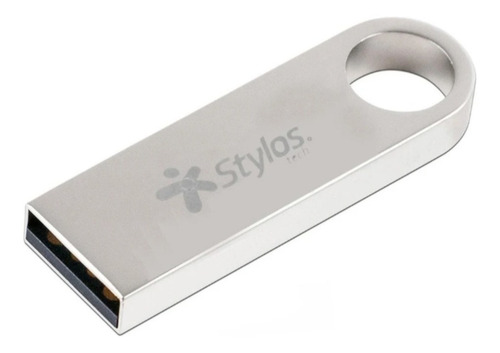 Kit 10 Memorias Usb Stylos 16gb 2.0 Metalica Plata Stmusb2b