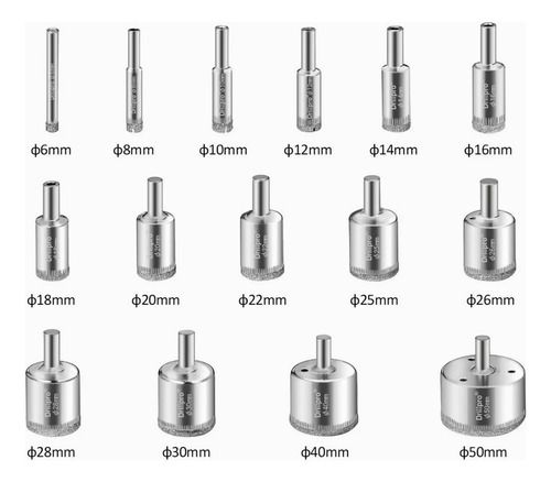 Broca Diamantada Mfl 15 Pzs Para Azulejo Y Mármol 1-5 Mm