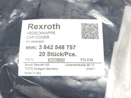 Bosch Rexroth 3 842 548 757 Cap Cover Pkg Of 20 Zzz