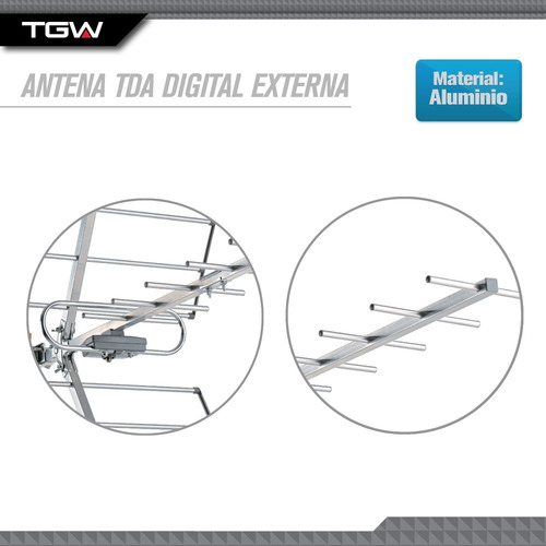 Kit Antena Tda Tagwood Digital Externa + 20mts Cable Coaxial