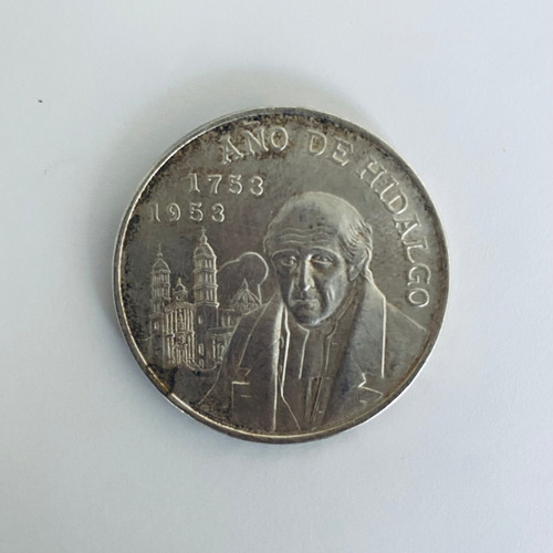 Moneda De Coleccion De 5 Pesos Del Año 1953 Año De Hidalgo