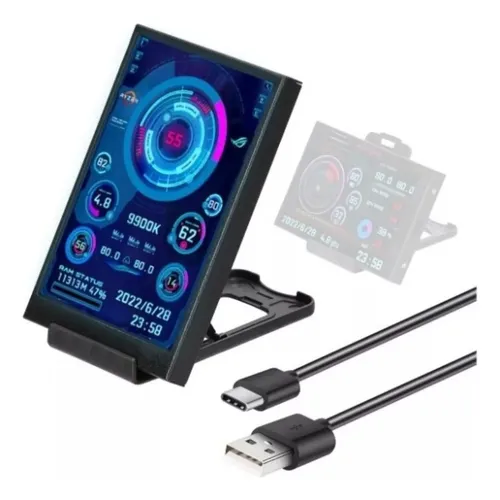 Mini Monitor Usb C Para Monitorar Pc 3,5 Polegadas Ips Frete grátis