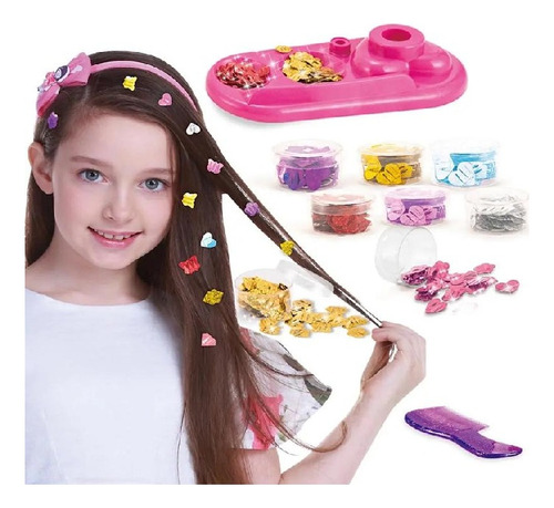 Set Decorativo Con Brillantina Para El Cabello De Niñas 