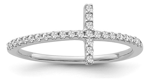 Araiya Fine Jewelry Anillo Plata Con Diamantes Con Banda Cru