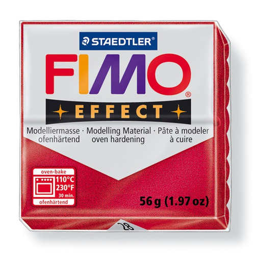 Staedtler Fimo 7063 Arcilla Fimo Effect N°28 Metalizado Rojo