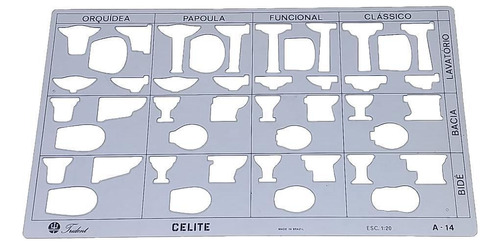 Gabarito Trident - Arquitetura A-14 - Sanitários Celite