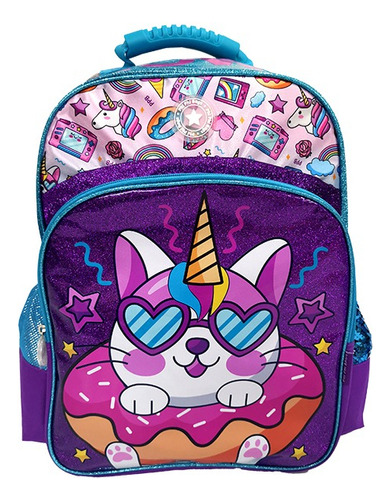 Mochila 16 Gato Unicornio Phi Phi Toys Espalda Violeta