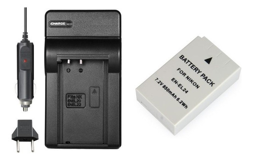 Kit Bateria En-el24 + Carregador Para Nikon 1 J5