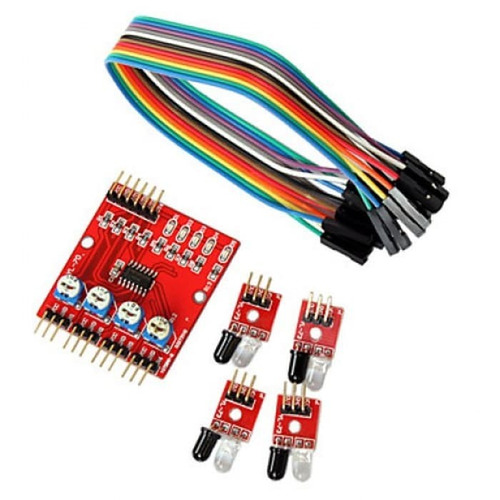 Módulo Seguidor De Linha 4 Canais Sensor Ir Arduino Trilha